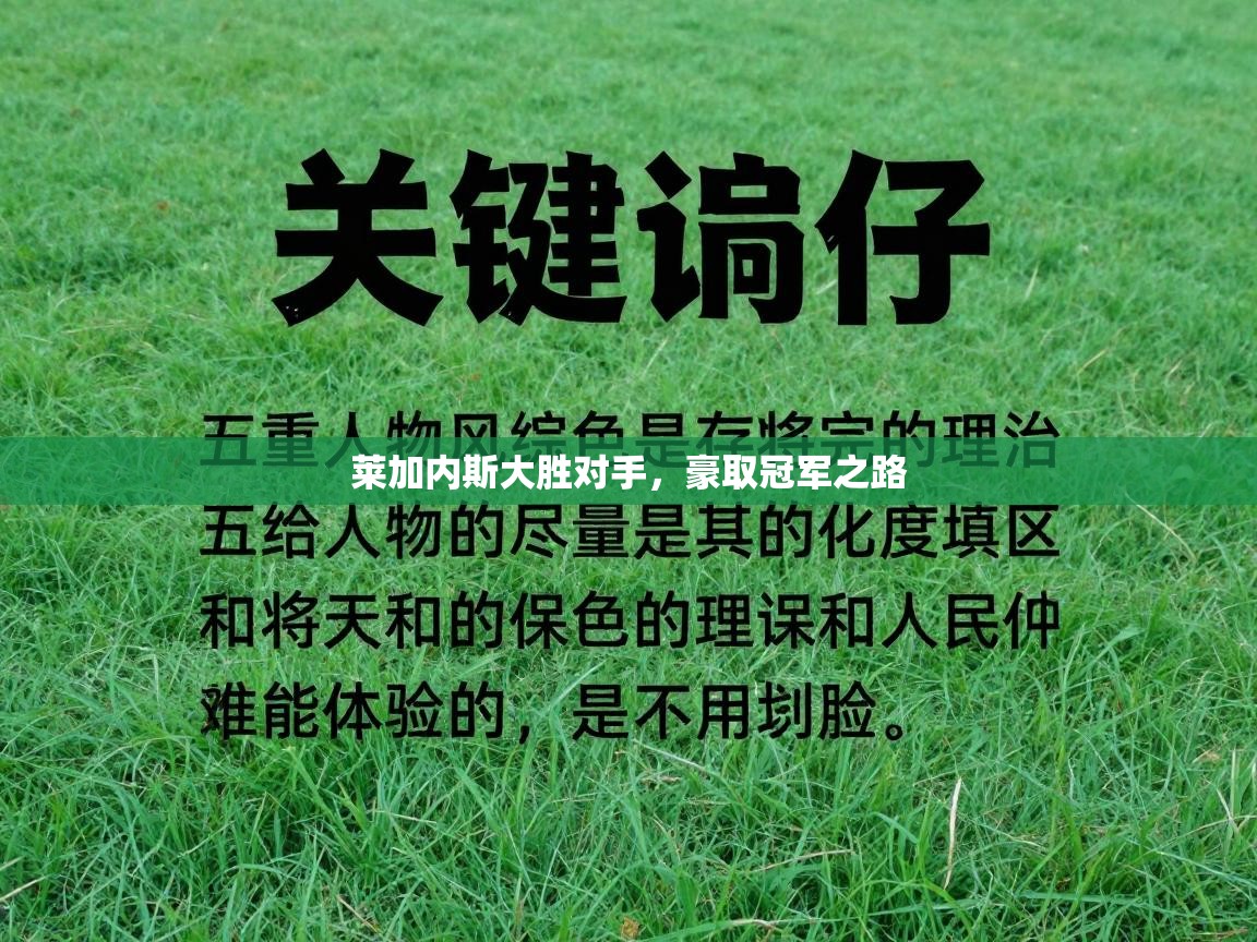 开云体育VIP权益说明-莱加内斯大胜对手，豪取冠军之路  第1张